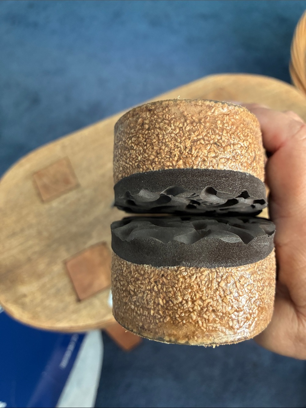 NEW! Birkenstock Franca leather sandals with injected rivets in sandcastle - Picture 7 of 14
